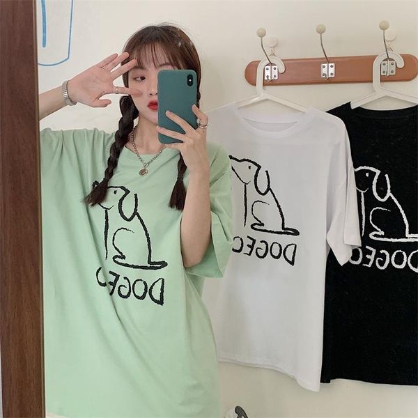 women's t-shirt woman cloth korean harajuku casual tee kawaii cartoon puppy print t shirt female summer y2k aesthetic ins wild loose to, White
women's t-shirt woman cloth korean harajuku casual tee kawaii cartoon puppy print t shirt female summer y2k aesthetic ins wild loose to, White