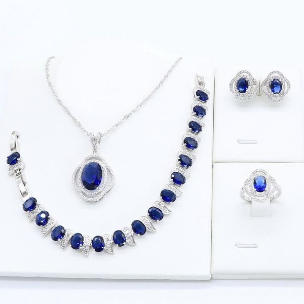 wedding jewelry sets dark blue crystal 925 silver bridal for women bracelet necklace pendant ring stud earrings birthday gift, Slivery;golden
wedding jewelry sets dark blue crystal 925 silver bridal for women bracelet necklace pendant ring stud earrings birthday gift, Slivery;golden