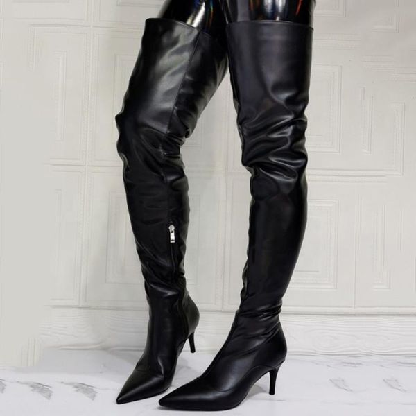 boots concise design big size 47 solid pu women over knee high side zip stiletto ladies pointed toe thigh long booties, Black
boots concise design big size 47 solid pu women over knee high side zip stiletto ladies pointed toe thigh long booties, Black