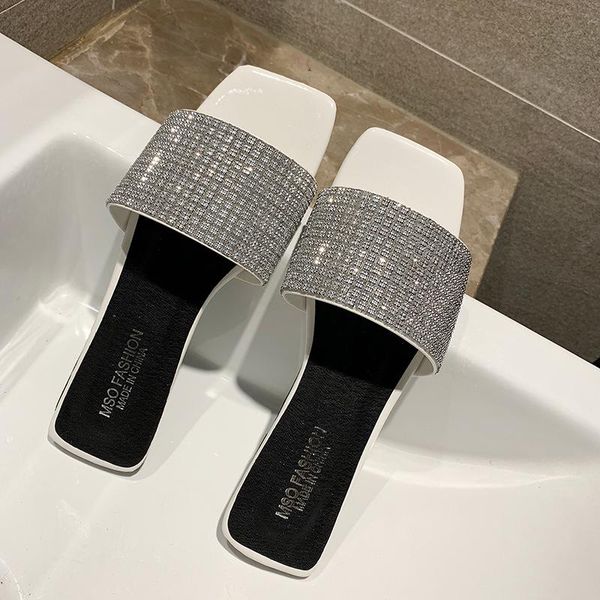 slippers women's shoes outdoor wear summer 2021 flash diamond shiny flat beach, Black
slippers women's shoes outdoor wear summer 2021 flash diamond shiny flat beach, Black