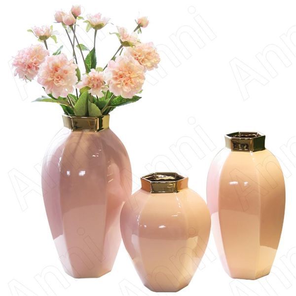 vases creative gold-plated bottle mouth ceramic vase european modern pink overglaze flower office deskpots decorative
vases creative gold-plated bottle mouth ceramic vase european modern pink overglaze flower office deskpots decorative