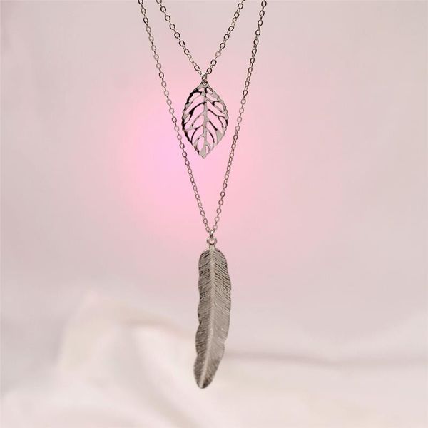 pendant necklaces necklace women feather and leaf long layered gold chain initial jewelry bohemian metal choker pendants for girlfriend, Silver
pendant necklaces necklace women feather and leaf long layered gold chain initial jewelry bohemian metal choker pendants for girlfriend, Silver