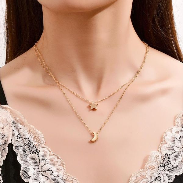 chains btuamb punk style stars moon necklaces pendants for women party accessories simple double chain femme bijuterias, Silver
chains btuamb punk style stars moon necklaces pendants for women party accessories simple double chain femme bijuterias, Silver