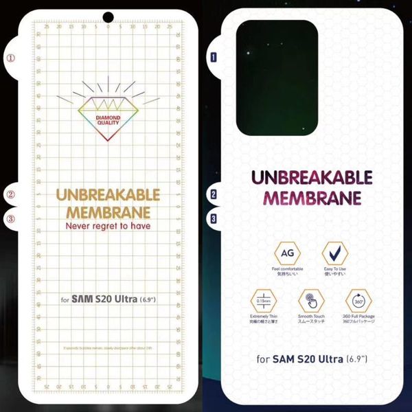 hydrogel film for galaxy s20 ultra plus soft screen protective transparent clear oleophobic cell phone protectors
hydrogel film for galaxy s20 ultra plus soft screen protective transparent clear oleophobic cell phone protectors