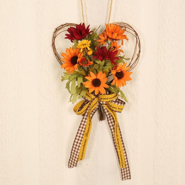 decorative flowers & wreaths simulation sunflower flower ribbon wall hanging autumn color thanksgiving heart-shaped holiday wreath
decorative flowers & wreaths simulation sunflower flower ribbon wall hanging autumn color thanksgiving heart-shaped holiday wreath