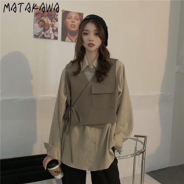 matakawa long-sleeved blouses women's inner stacking shirt spring loose korean style base coat two piece outfits for women 210513, White;black
matakawa long-sleeved blouses women's inner stacking shirt spring loose korean style base coat two piece outfits for women 210513, White;black