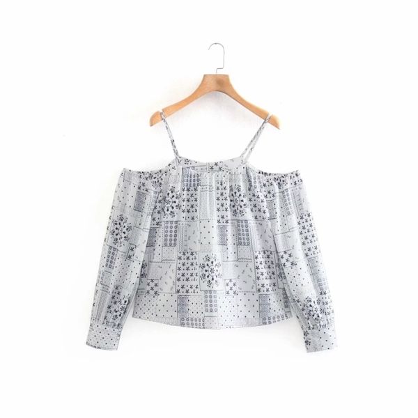 summer women patchwork printing suspender blouse female long sleeve shirt casual lady loose blusas s8859 210430, White
summer women patchwork printing suspender blouse female long sleeve shirt casual lady loose blusas s8859 210430, White