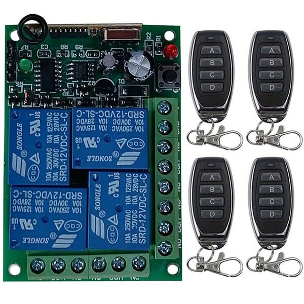 smart home control dc12v 24v 4ch wireless rf remote light switch 10a relay output radio receiver module+transmitter garage door opener/lamp
smart home control dc12v 24v 4ch wireless rf remote light switch 10a relay output radio receiver module+transmitter garage door opener/lamp