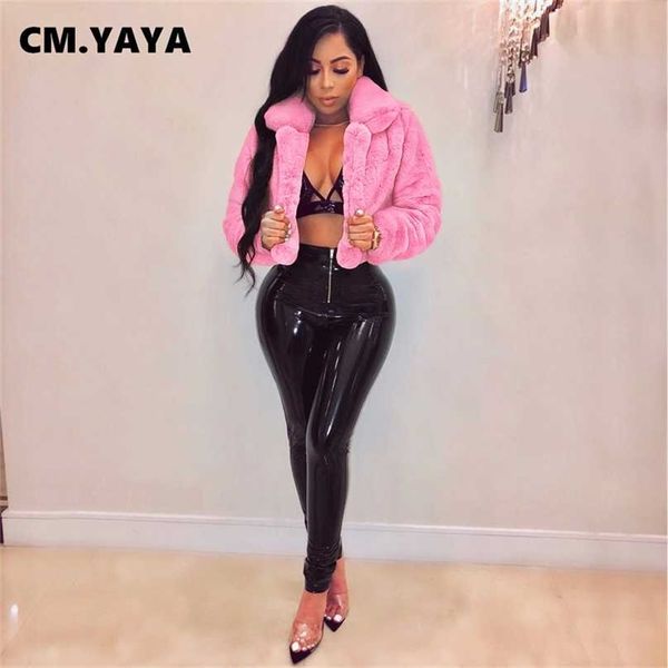 cm.yaya winter women faux fur solid jackets streetwear fashion long sleeve open stitch slim coats 211022, Black
cm.yaya winter women faux fur solid jackets streetwear fashion long sleeve open stitch slim coats 211022, Black