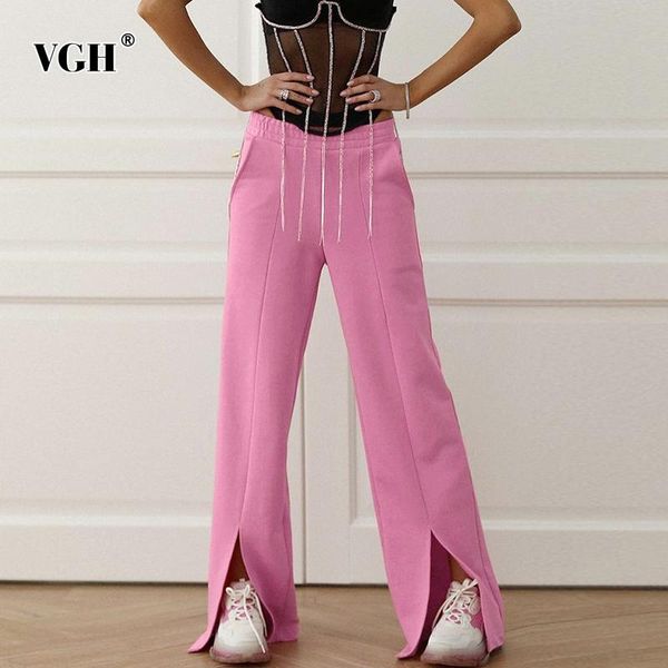 women's pants & capris vgh minimalist solid split trouser for women elastic high waist full length wide leg females summer 2021 clothin, Black;white
women's pants & capris vgh minimalist solid split trouser for women elastic high waist full length wide leg females summer 2021 clothin, Black;white