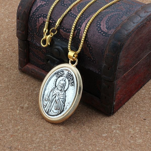 20pcs/lots two-tone san judas tadeo ruega por nosotros alloy charms pendant necklaces jewelry diy 23.6 inches chains a-561d, Silver
20pcs/lots two-tone san judas tadeo ruega por nosotros alloy charms pendant necklaces jewelry diy 23.6 inches chains a-561d, Silver