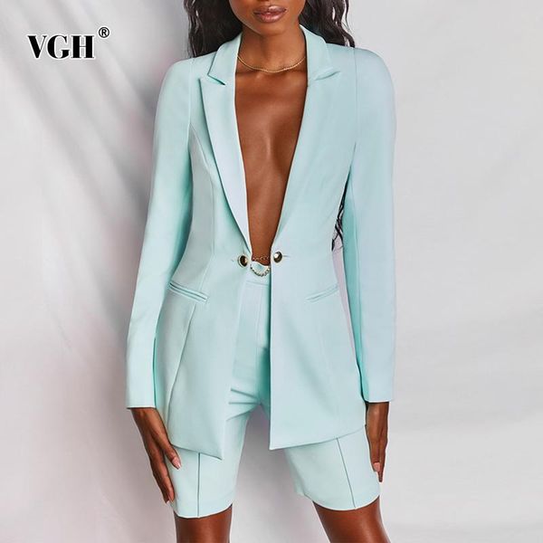 women's tracksuits vgh sesy pink shorts sets female notched long sleeve single button blazer high waist short loose suit 2021 fashion s, Gray
women's tracksuits vgh sesy pink shorts sets female notched long sleeve single button blazer high waist short loose suit 2021 fashion s, Gray