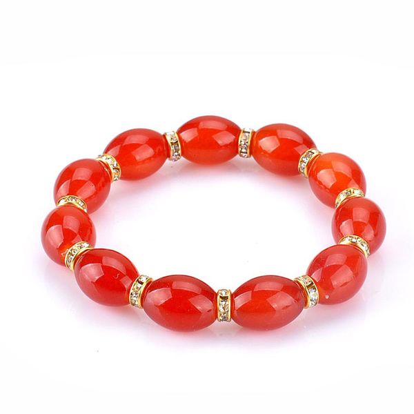 man-made agate beaded strands gold plated charm bracelets for women girl party club decor fashion jewelry, Black
