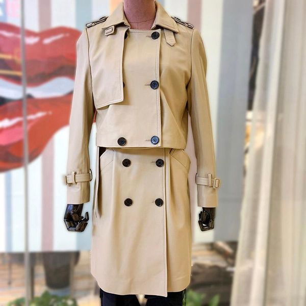 women's leather & faux maylofuer genuine jacket long ladies windbreaker 100% natural sheepskin coat with belt double-breasted two piece, Black
women's leather & faux maylofuer genuine jacket long ladies windbreaker 100% natural sheepskin coat with belt double-breasted two piece, Black