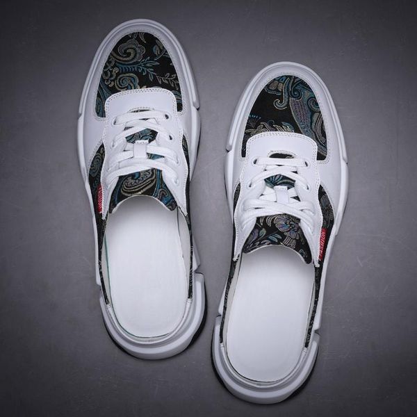 sandals personality ethnic totem mixed colors men casual half shoes lace up slip on round toe platform summer male outdoor wear, Black
sandals personality ethnic totem mixed colors men casual half shoes lace up slip on round toe platform summer male outdoor wear, Black