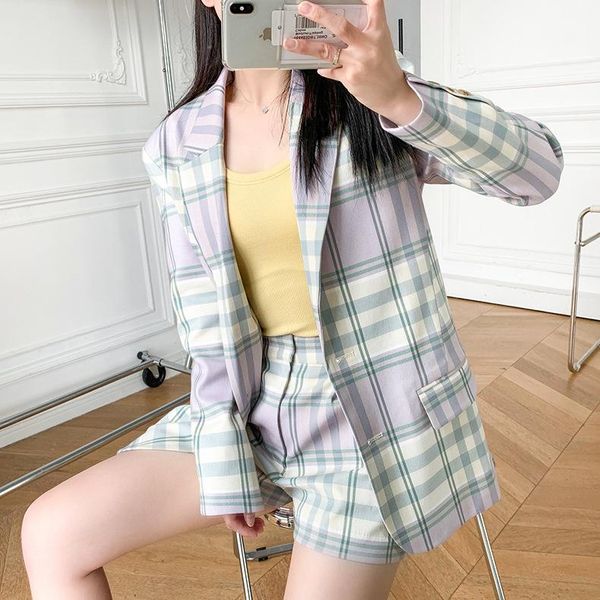 women's suits & blazers women plaid suit coat single breasted loose 2021 autumn winter office les blazer and outwear, White;black
women's suits & blazers women plaid suit coat single breasted loose 2021 autumn winter office les blazer and outwear, White;black