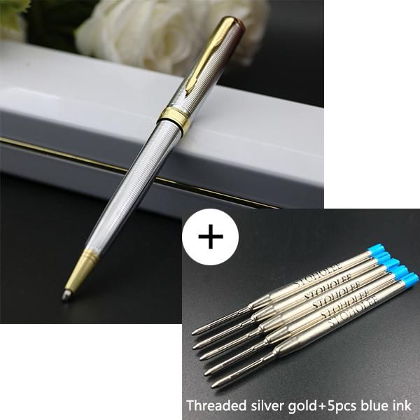 gift ballpoint pen line silver or golden piece clip metal signature men ink office supplies pens, Blue;orange
gift ballpoint pen line silver or golden piece clip metal signature men ink office supplies pens, Blue;orange
