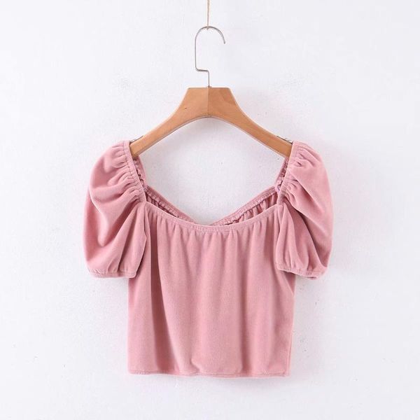 women's blouses & shirts vintage puff sleeve blouse korean womens and velvet short crop square neck ladies, White
women's blouses & shirts vintage puff sleeve blouse korean womens and velvet short crop square neck ladies, White