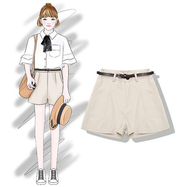 women's shorts 2021 fashion clothing high waist women pants, White;black
women's shorts 2021 fashion clothing high waist women pants, White;black