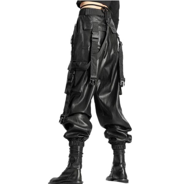 women's pants & capris can fit 190 cm height fashion brand pu leather cargo female street punk style hip bag full length trousers f933, Black;white
women's pants & capris can fit 190 cm height fashion brand pu leather cargo female street punk style hip bag full length trousers f933, Black;white