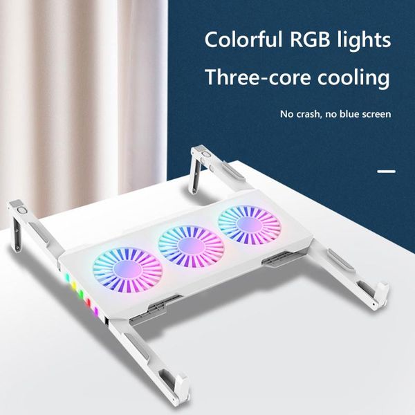 lapcooling pads 3 fan rgb led light gaming stand 4500rpm large air flow foldable notebook cooler pad base for 18 inch screen
lapcooling pads 3 fan rgb led light gaming stand 4500rpm large air flow foldable notebook cooler pad base for 18 inch screen