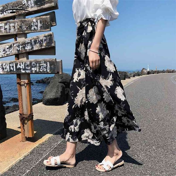 summer chiffon skirt solid a-line print floral lace-up high waist woman beach s wrap chic tall jupe femme 10011 210421, Black
summer chiffon skirt solid a-line print floral lace-up high waist woman beach s wrap chic tall jupe femme 10011 210421, Black