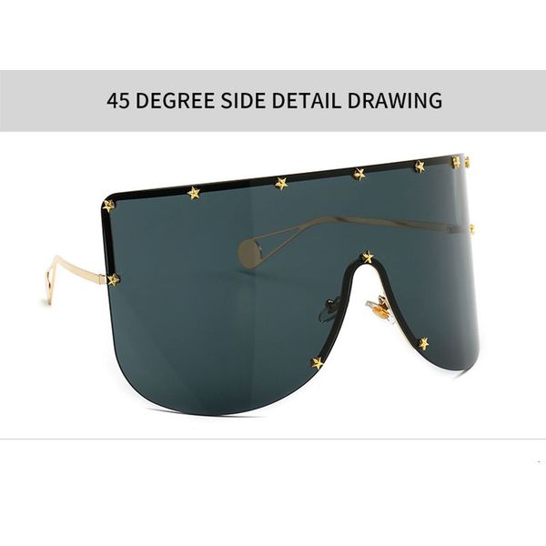 2021 summer 2021 fashion oversized shield sunglasses women men luxulry brand designer rimless metal female sun glasses shades ladies a520, White;black
2021 summer 2021 fashion oversized shield sunglasses women men luxulry brand designer rimless metal female sun glasses shades ladies a520, White;black