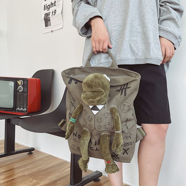 backpack 2021 trendy green frog leisure large capacity canvas net red ins student schoolbag
backpack 2021 trendy green frog leisure large capacity canvas net red ins student schoolbag