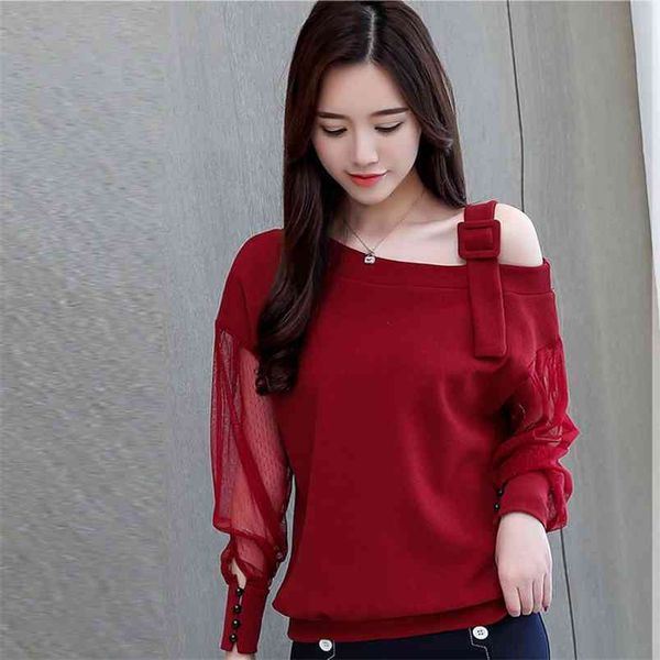 spring autumn women's shirt chiffon female long-sleeved skew collar leak shoulder fashion gd476 210506, White
spring autumn women's shirt chiffon female long-sleeved skew collar leak shoulder fashion gd476 210506, White