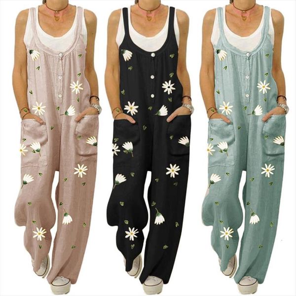 stylish buttons sleeveless marguerite women jumpsuit print pockets bib overall strappy dungarees vintage cotton rompers, Black;white
stylish buttons sleeveless marguerite women jumpsuit print pockets bib overall strappy dungarees vintage cotton rompers, Black;white