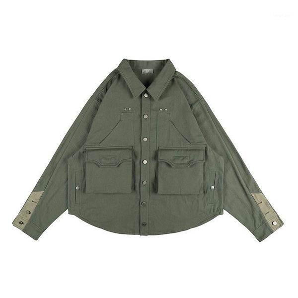 men's jackets green cuffs spliced multi-pockets lapel vibe style shirts mens harajuku oversized streetwear loose safari coats, Black;brown
men's jackets green cuffs spliced multi-pockets lapel vibe style shirts mens harajuku oversized streetwear loose safari coats, Black;brown
