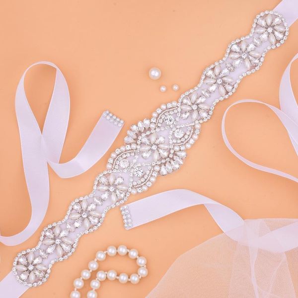 wedding sashes pearls belt crystal bridal sliver rhinestones satin sash for dress accessories j130, White
wedding sashes pearls belt crystal bridal sliver rhinestones satin sash for dress accessories j130, White