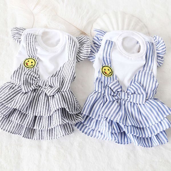 the dog clothes petstyle spring and summer pet smile face strap cake dog clothing stripe skirt
the dog clothes petstyle spring and summer pet smile face strap cake dog clothing stripe skirt