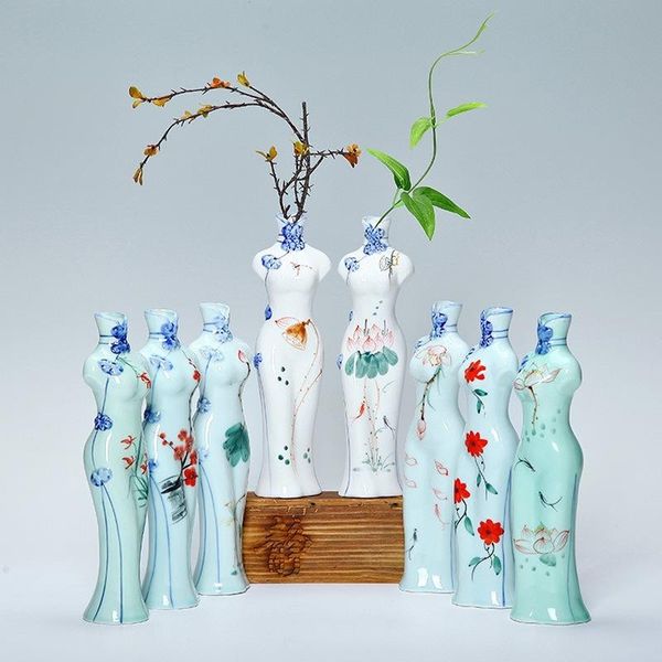 vases painted flowers cheongsam ceramic vase dried flower plant pot porcelain crafts wedding office living room decoration
vases painted flowers cheongsam ceramic vase dried flower plant pot porcelain crafts wedding office living room decoration
