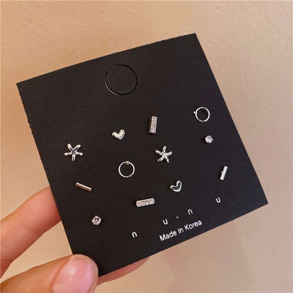 simple female small cool earrings set mini allergy 
simple female small cool earrings set mini allergy
