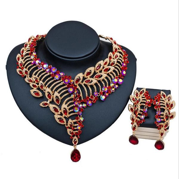 earrings & necklace luxurious fashion crystal statement bridal wedding jewelry sets rhinestone big party costume set, Silver
earrings & necklace luxurious fashion crystal statement bridal wedding jewelry sets rhinestone big party costume set, Silver