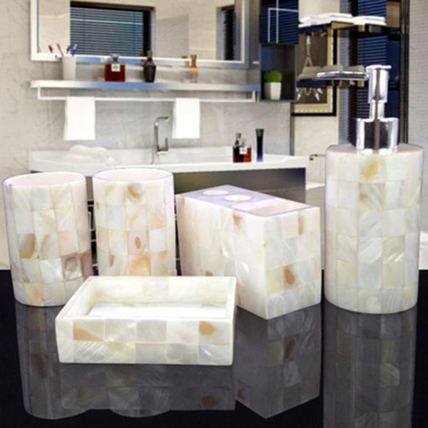 bath accessory set luxury shell bathroom set-wedding gift-bathroom five-piece with tray-toothbrush holder-home decoration
bath accessory set luxury shell bathroom set-wedding gift-bathroom five-piece with tray-toothbrush holder-home decoration