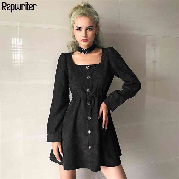 vintage square collar corduroy black elegant dress women fit waist long sleeve short dresses woman party night 210510, Black;gray
vintage square collar corduroy black elegant dress women fit waist long sleeve short dresses woman party night 210510, Black;gray