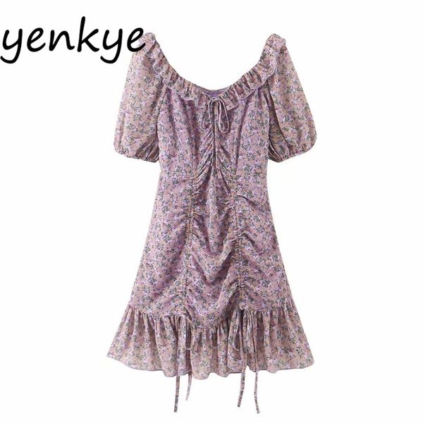 vintage floral print dress women sweet v neck short sleeve drawstring ruffle holiday summer chiffon short vestido 210514, Black;gray
vintage floral print dress women sweet v neck short sleeve drawstring ruffle holiday summer chiffon short vestido 210514, Black;gray