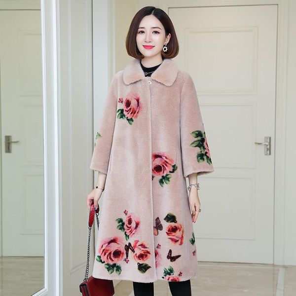 women's fur & faux real sheep shearling coat winter jacket women mink collar 100% wool print korean long manteau femme my, Black
women's fur & faux real sheep shearling coat winter jacket women mink collar 100% wool print korean long manteau femme my, Black
