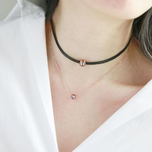 pendant necklaces punk women black suede double layered choker necklace rose gold chain round clavicle fashion jewelry love gift, Silver
pendant necklaces punk women black suede double layered choker necklace rose gold chain round clavicle fashion jewelry love gift, Silver