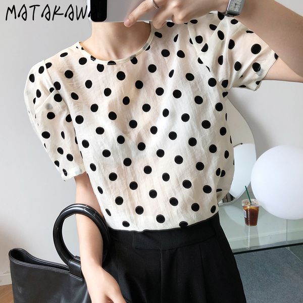 matakawa french vintage short sleeve women shirts blouses polka dot shirts summer blusas puff sleeve thin 210513, White
matakawa french vintage short sleeve women shirts blouses polka dot shirts summer blusas puff sleeve thin 210513, White