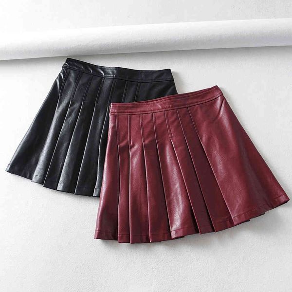 skirts skirts autumn mini pleated pu high waist college style burgundy a-line short leather v75y, Black
skirts skirts autumn mini pleated pu high waist college style burgundy a-line short leather v75y, Black