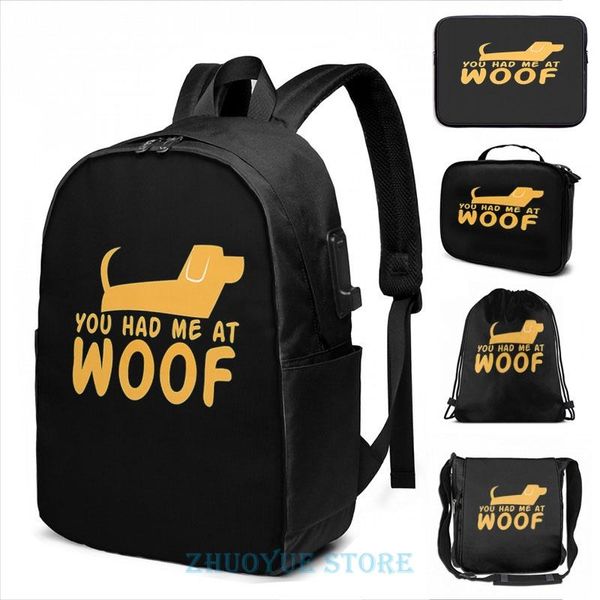 backpack funny graphic print you had me at woof usb charge men school bags women bag travel laptop
backpack funny graphic print you had me at woof usb charge men school bags women bag travel laptop