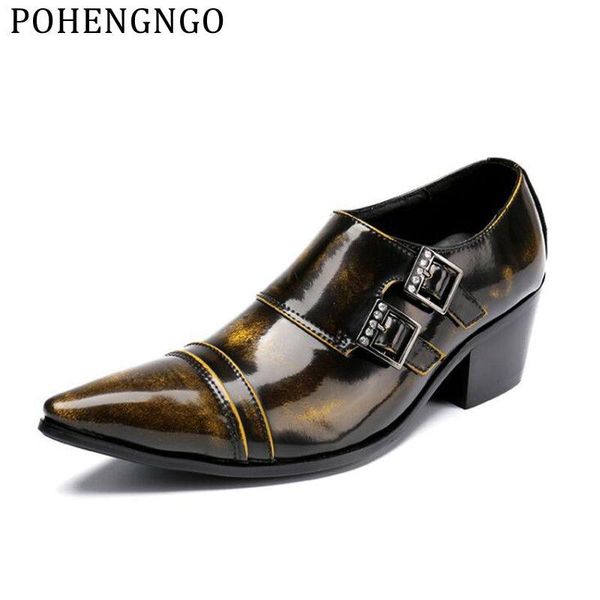 dress shoes classic brand double monk belt buckle men party genuine leather fashion office pointed social high heels, Black
dress shoes classic brand double monk belt buckle men party genuine leather fashion office pointed social high heels, Black