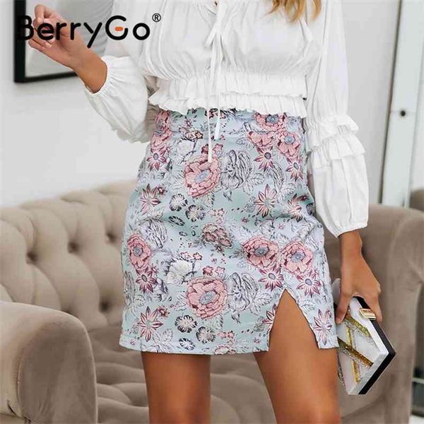 berrygo floral print satin summer skirt women split short bodycon high waist bohemian beach wear female bottom 210513, Black
berrygo floral print satin summer skirt women split short bodycon high waist bohemian beach wear female bottom 210513, Black