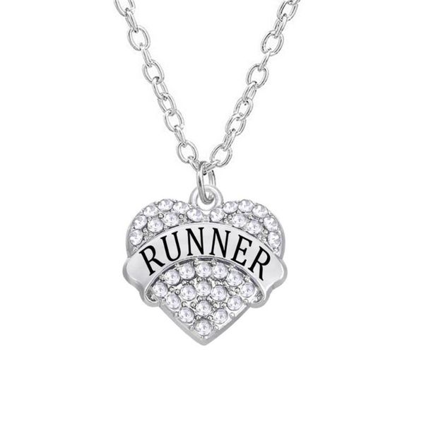 marathon runner sport jewelry metal alloy rhinestone heart charm necklace for pendant necklaces, Silver
marathon runner sport jewelry metal alloy rhinestone heart charm necklace for pendant necklaces, Silver