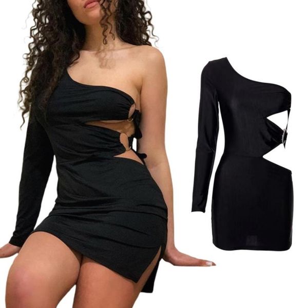 casual dresses ladies summer black one shoulder long sleeve mini dress women metal ring cut out bodycon short clubwear party wear, Black;gray
casual dresses ladies summer black one shoulder long sleeve mini dress women metal ring cut out bodycon short clubwear party wear, Black;gray