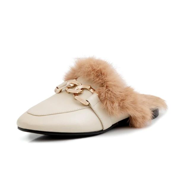 slippers autumn winter women muller shoes real cow leather fabric metal chain decoration fashion warm fur lazy, Black
slippers autumn winter women muller shoes real cow leather fabric metal chain decoration fashion warm fur lazy, Black