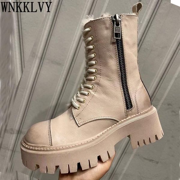boots thick sole fur snow women real leather lace up platform plush lining ankle botas winter warm motorcycle short, Black
boots thick sole fur snow women real leather lace up platform plush lining ankle botas winter warm motorcycle short, Black